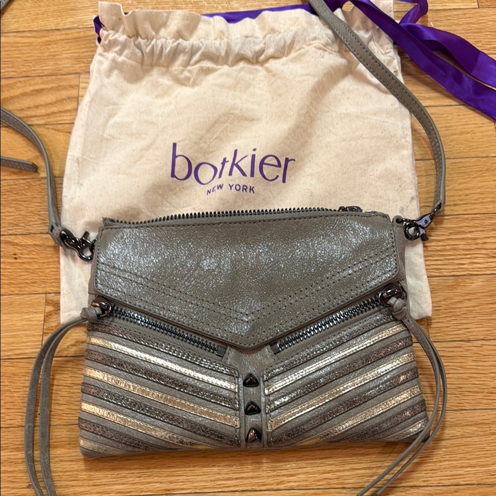 Botkier Metallic Gray Crossbody Bag